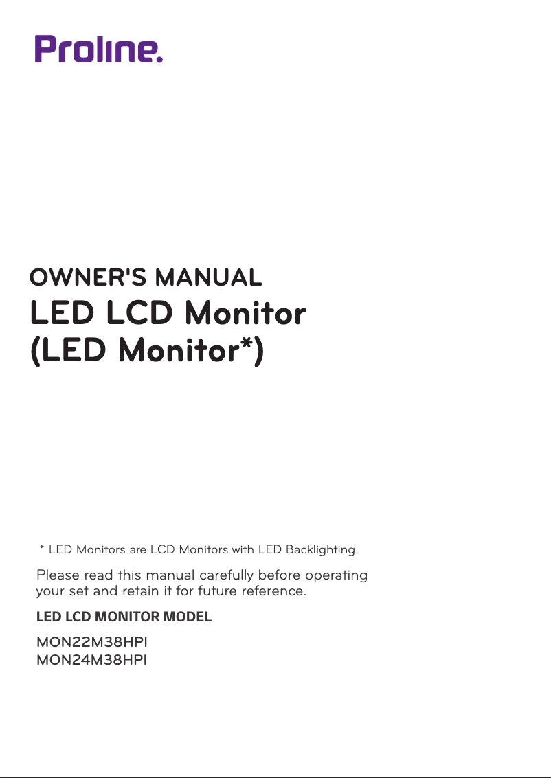 Page 1 of the manual User Manual LG MON24M38HPI