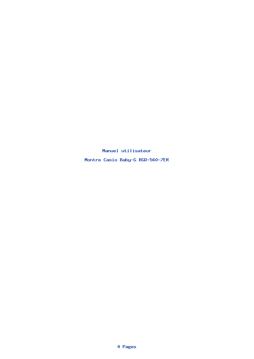 Page 1 de la notice Manuel utilisateur Casio Baby-G BGD-560-7ER