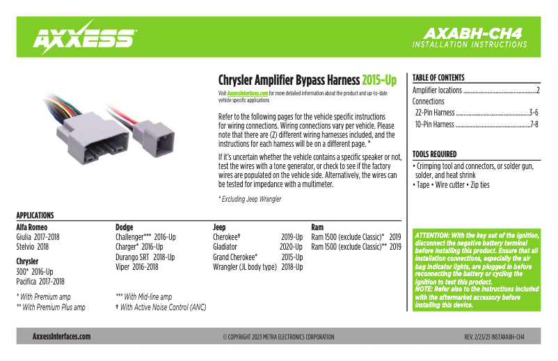 Page 1 de la notice Manuel utilisateur AXESS AXABH-CH4
