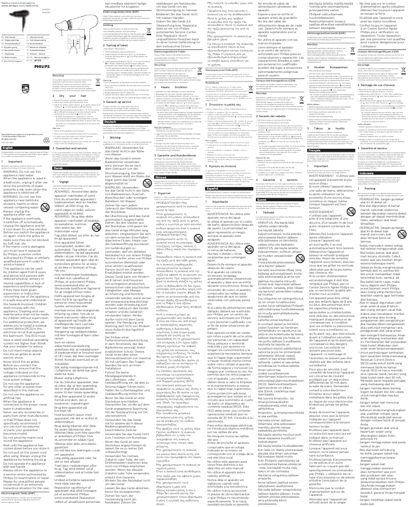 Page 1 of the manual User Manual Philips DryCare Essential BHD027