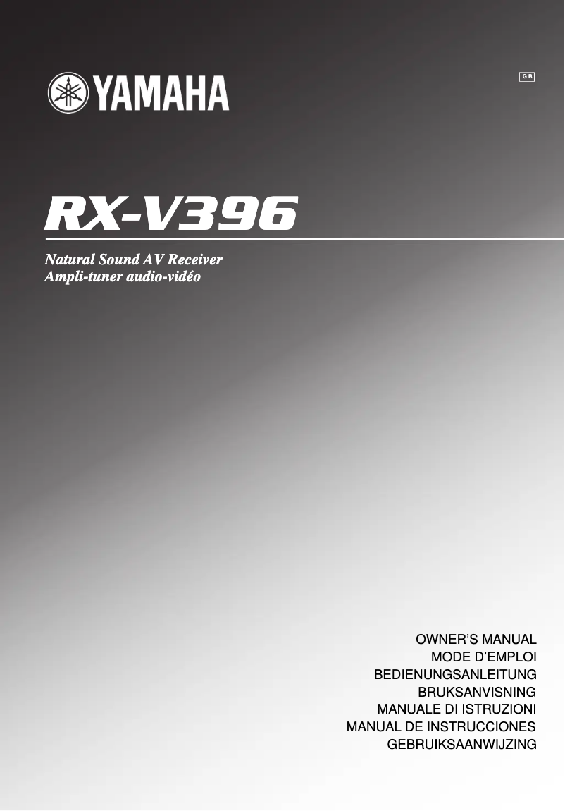 Page 1 de la notice Manuel utilisateur Yamaha RX-V396RDS