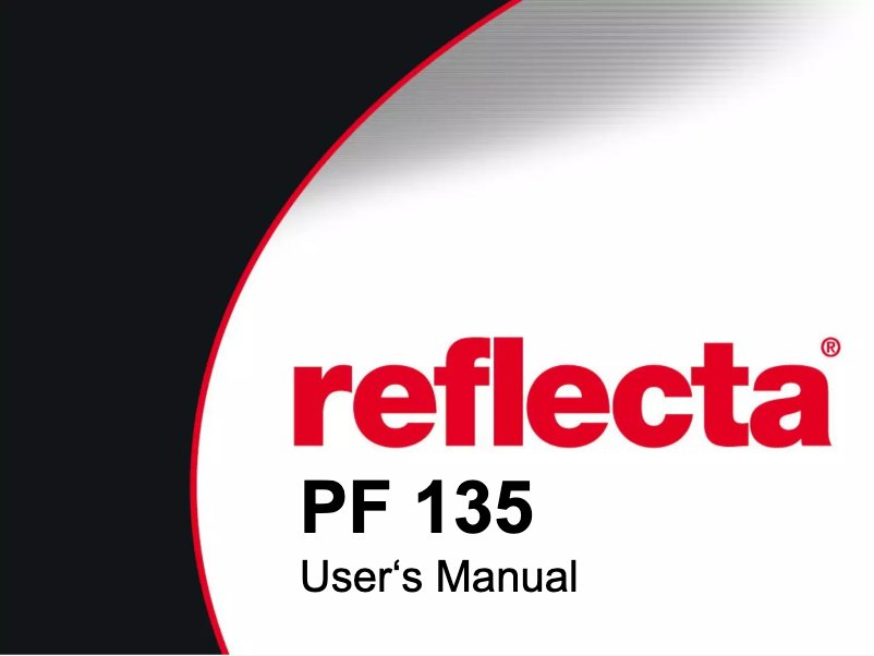 Page 1 de la notice Manuel utilisateur Reflecta PF 135