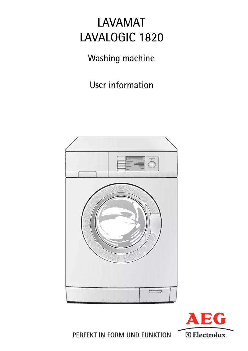 Page 1 de la notice Manuel utilisateur AEG LL 1820