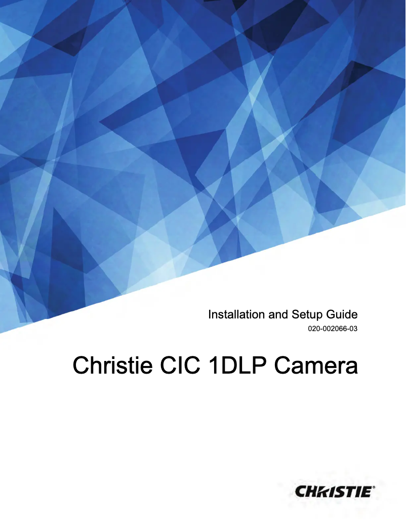 Page 1 de la notice Guide d'installation Christie DWU1100-GS