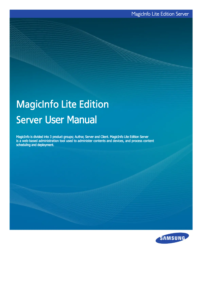 Page n°1 - Manuel utilisateur Samsung MagicInfo Lite Server
