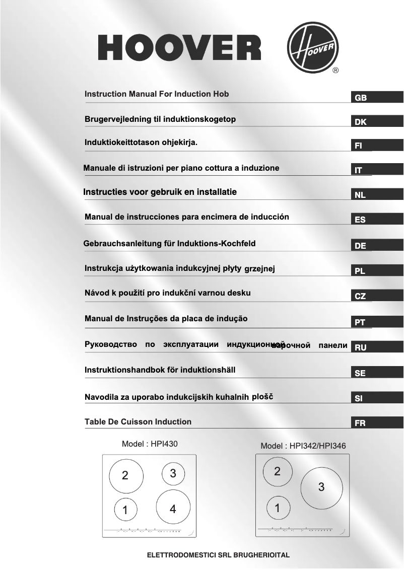 Page 1 de la notice Mode d'emploi Hoover HPI346