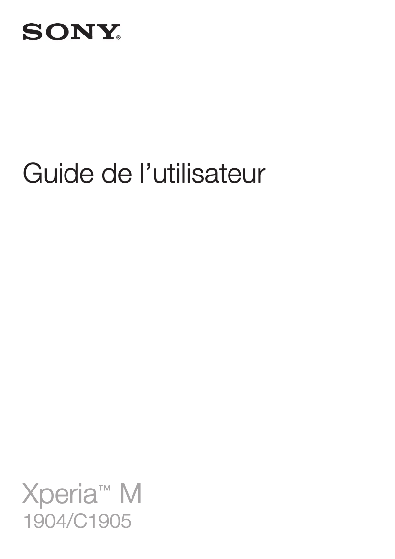 Image de la première page du manuel de l'appareil Xperia M 1904