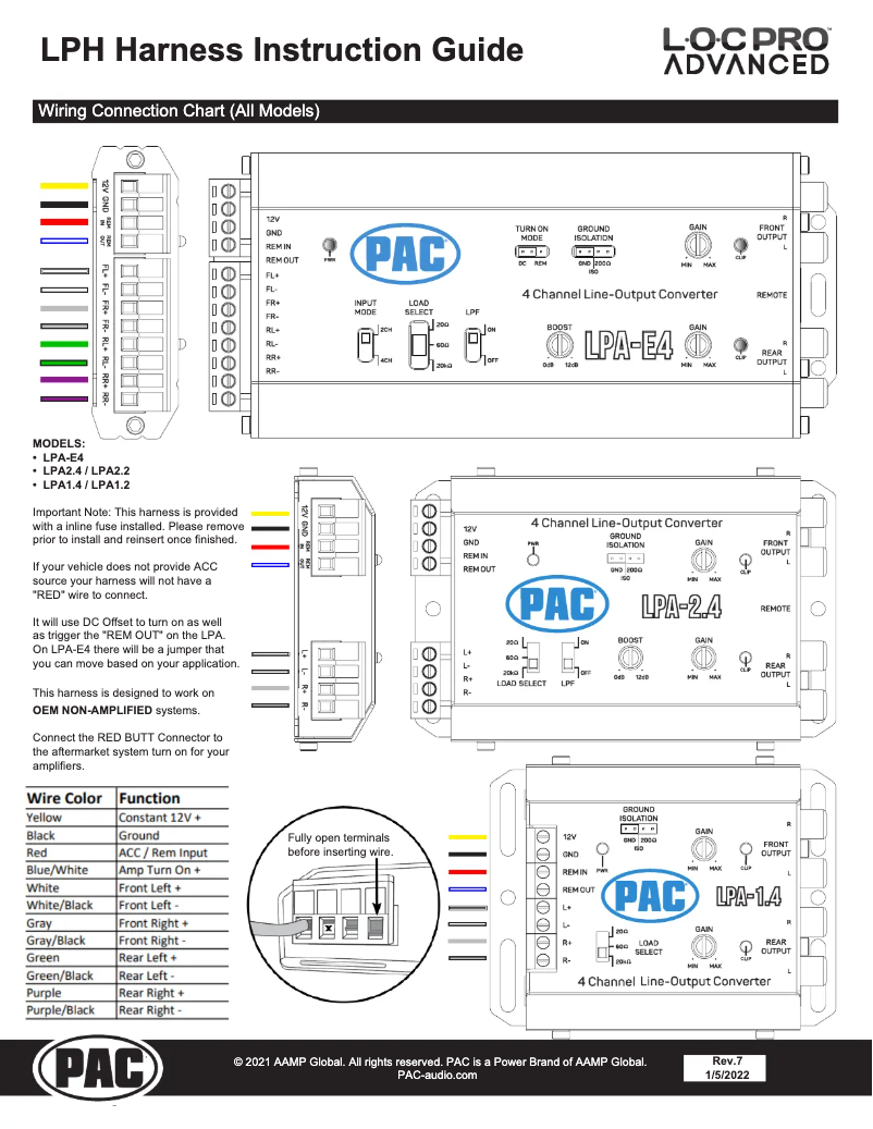 Page 1 de la notice Guide d'installation PAC LPHTY01