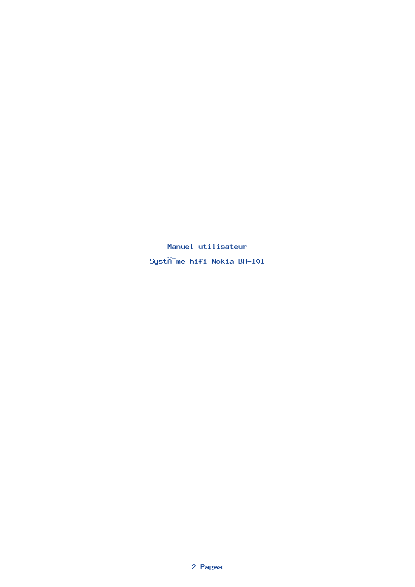 Image de la première page du manuel de l'appareil BH-101