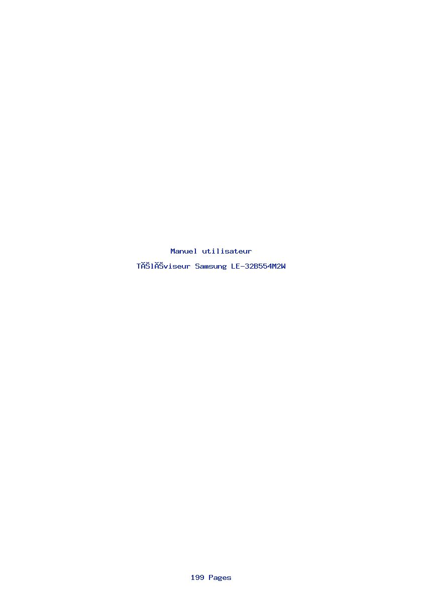 Page 1 de la notice Manuel utilisateur Samsung LE-32B554M2W