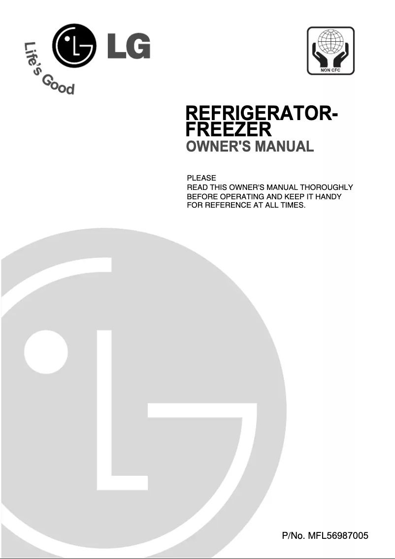 Page 1 de la notice Manuel utilisateur LG GN-253VW