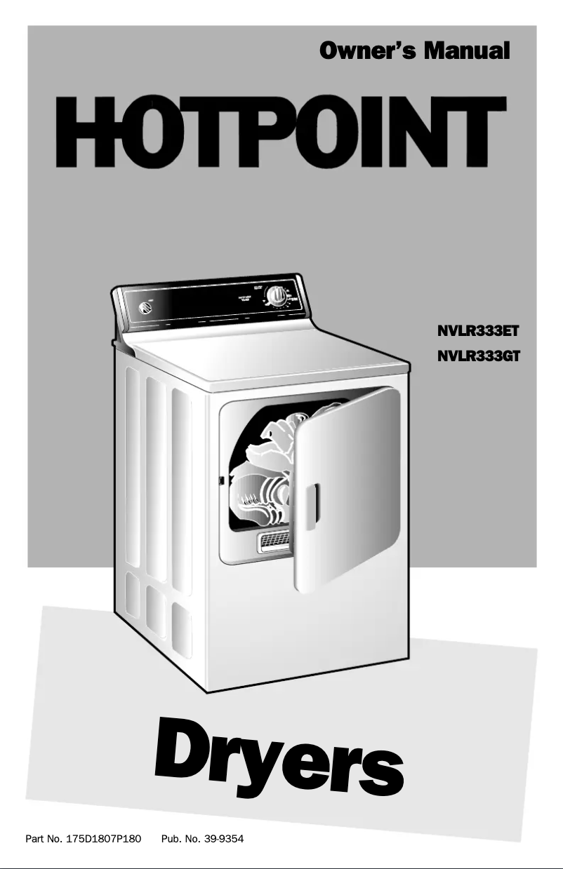 Page 1 de la notice Manuel d'utilisation et d'entretien Hotpoint NVLR333GVAA