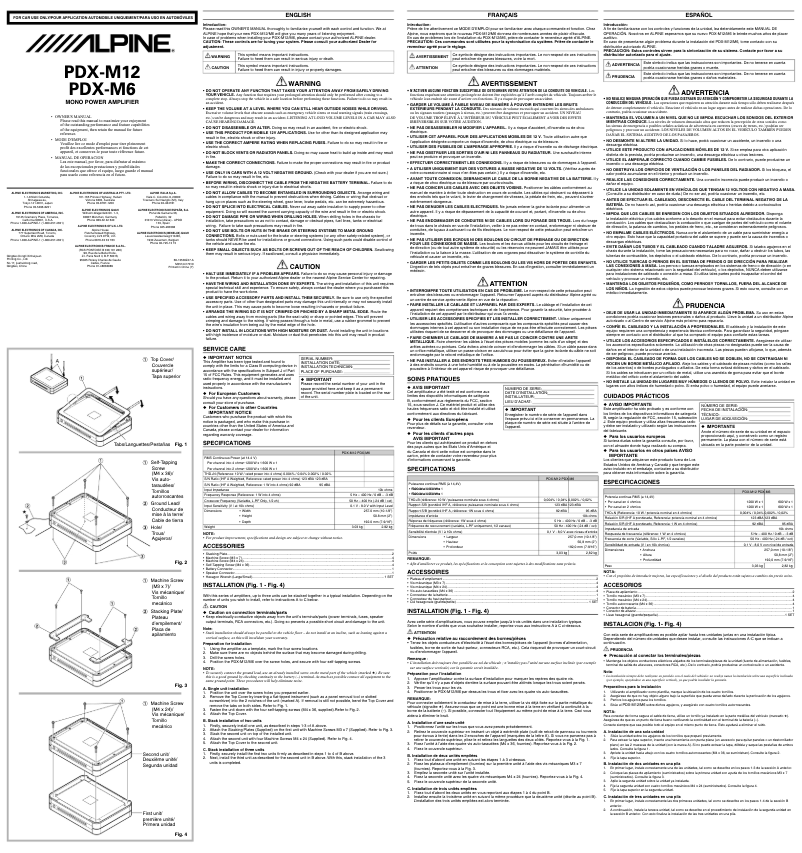 Page 1 de la notice Manuel utilisateur Alpine PDX-M6