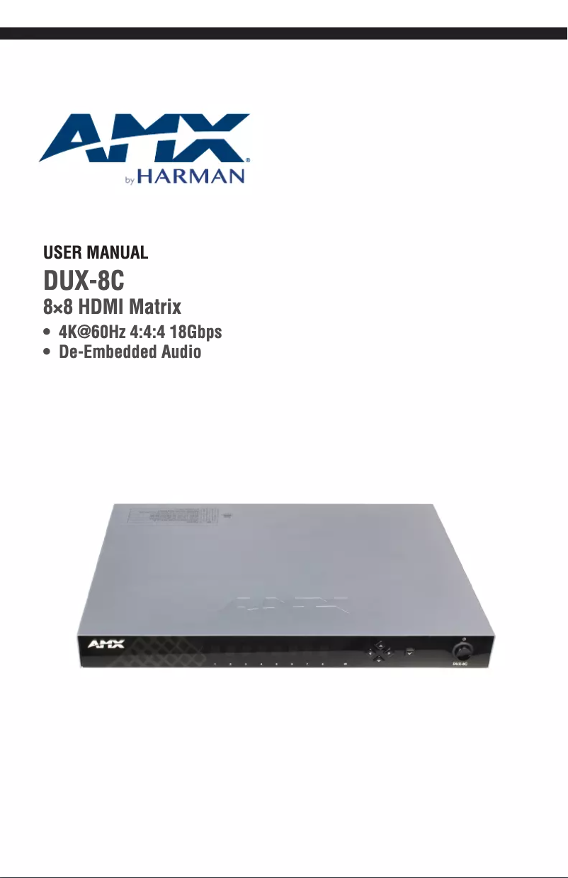 Page 1 de la notice Manuel utilisateur AMX DUX-8C