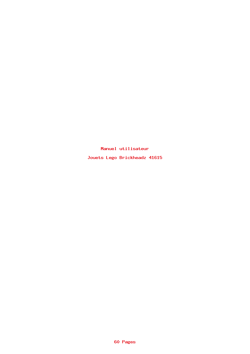 Page 1 de la notice Manuel utilisateur Lego Brickheadz 41615