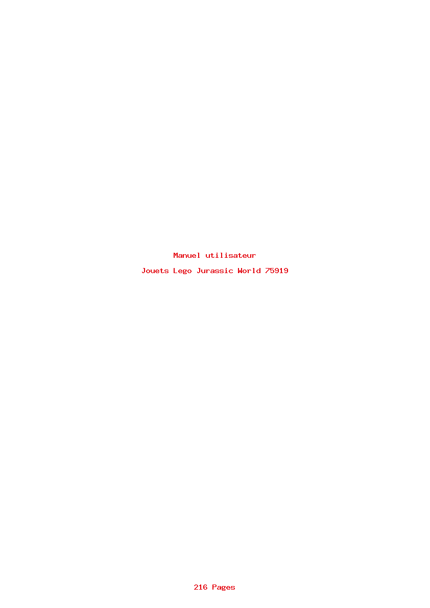 Page 1 de la notice Manuel utilisateur Lego Jurassic World 75919