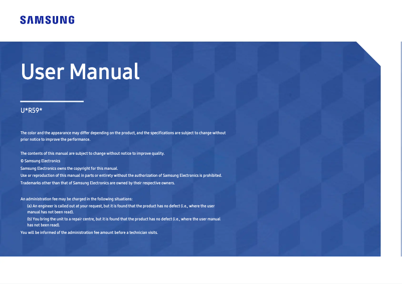 Página 1 del manual Manual de usuario Samsung LU32R590CWUXEN