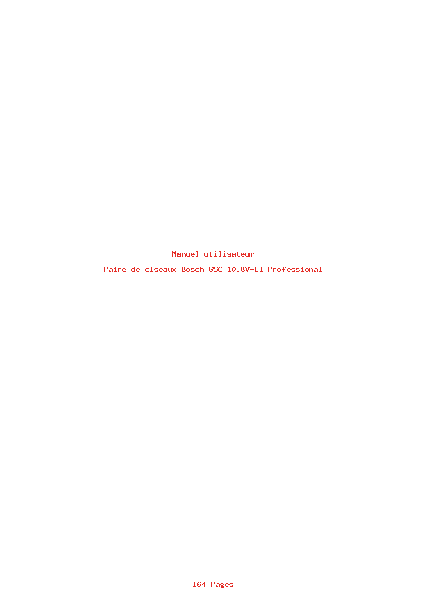 Page 1 de la notice Manuel utilisateur Bosch GSC 10.8V-LI Professional