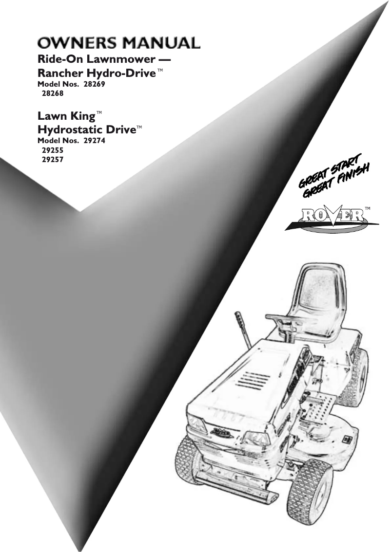 Page 1 de la notice Manuel utilisateur Rover Rancher 28269