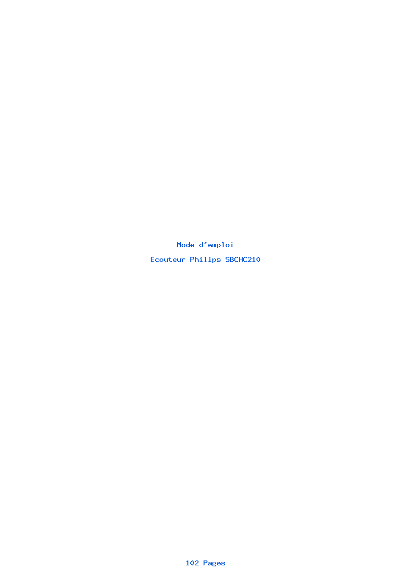 Page 1 de la notice Mode d'emploi Philips SBCHC210