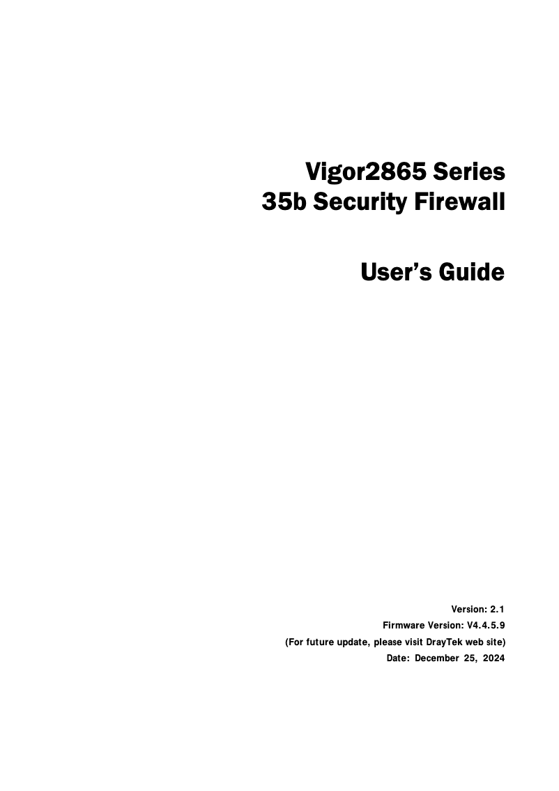 Page 1 de la notice Manuel utilisateur Draytek Vigor 2865Lac