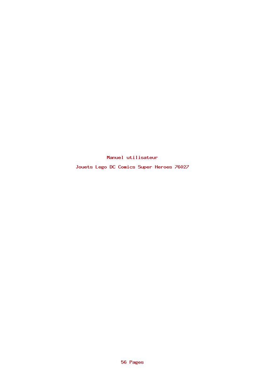Page 1 de la notice Manuel utilisateur Lego DC Comics Super Heroes 76027