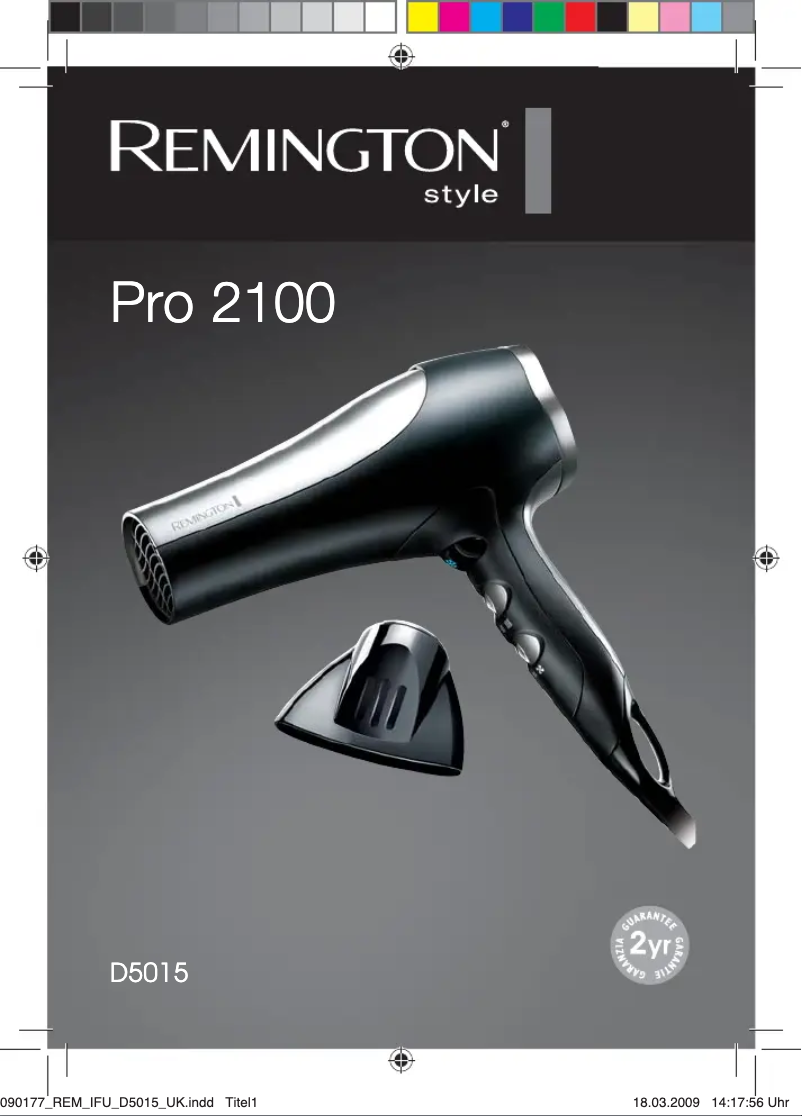 Page 1 de la notice Manuel utilisateur Remington D5015 Pro 2100