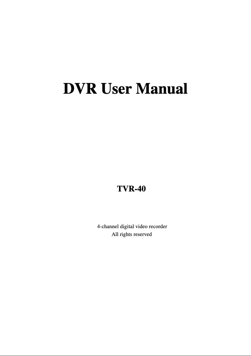 Page 1 de la notice Manuel utilisateur Monacor TVR-40-DVR