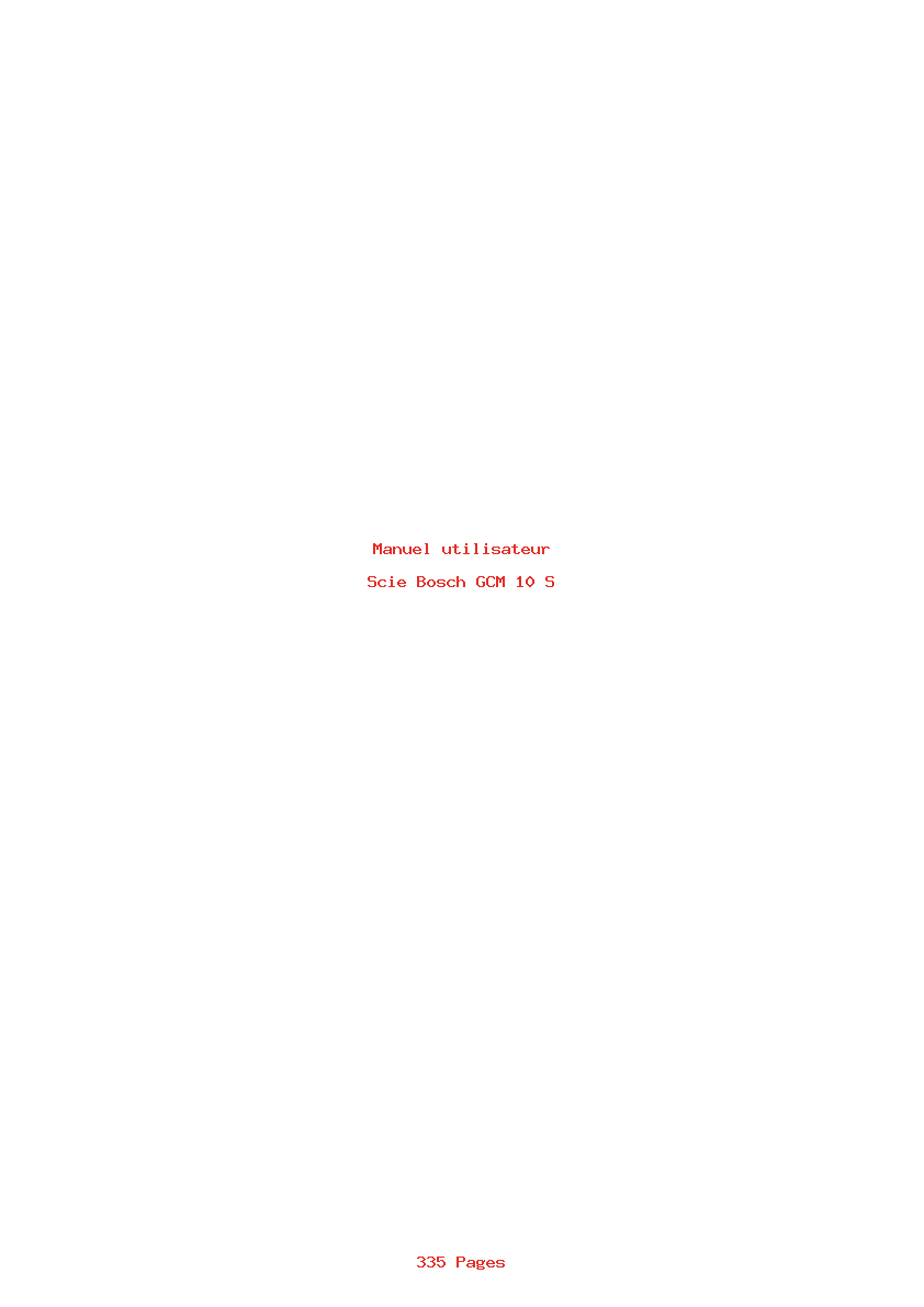 Page 1 de la notice Manuel utilisateur Bosch GCM 10 S