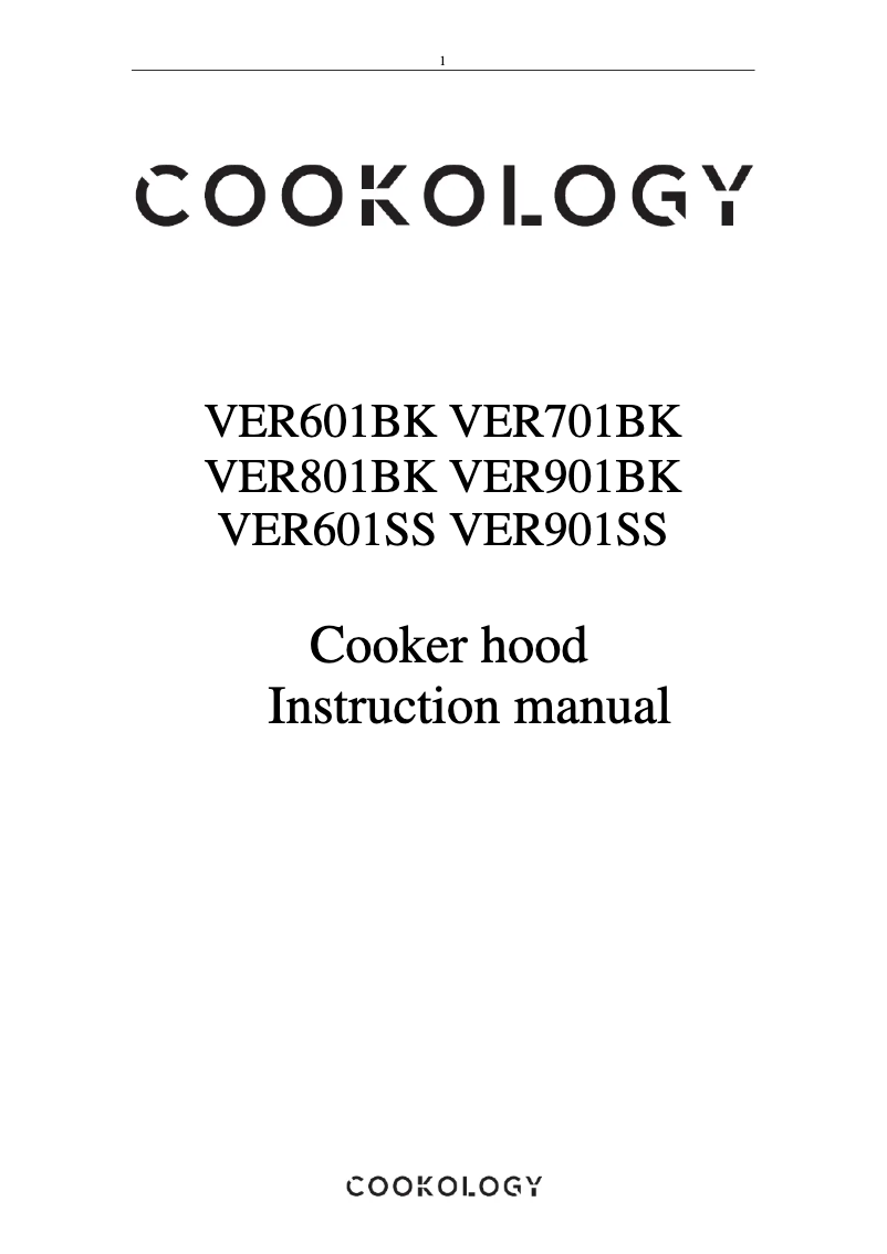 Page 1 de la notice Manuel utilisateur Cookology VER601SS