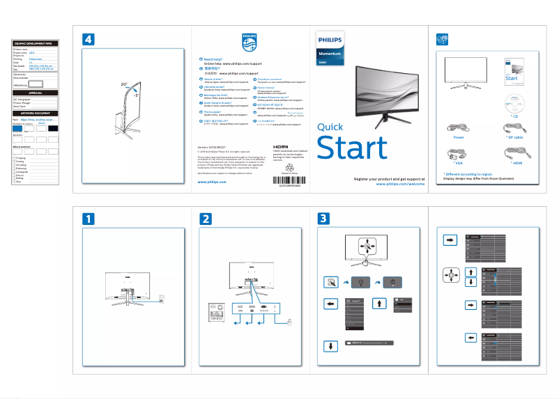 Page n°1 - Guide de démarrage rapide Philips Momentum 325M7C