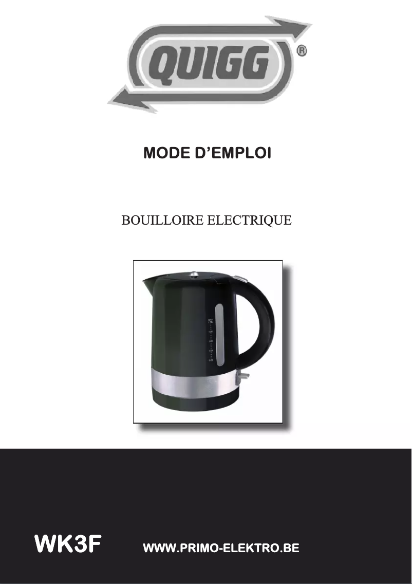 Page 1 de la notice Manuel utilisateur Quigg WK3