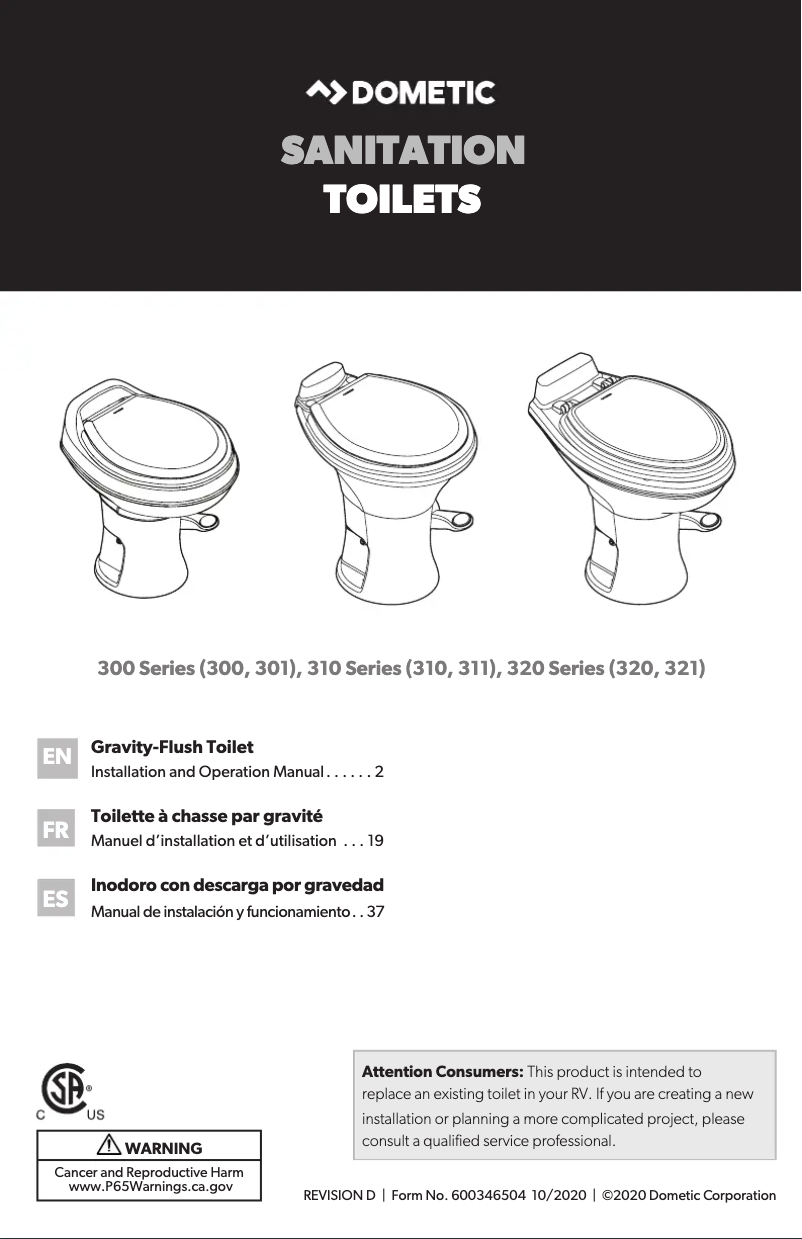 Página 1 del manual Manual de usuario Dometic 321