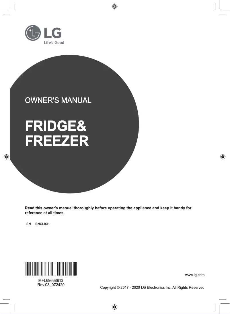 Page 1 de la notice Manuel utilisateur LG GS-B6181DS