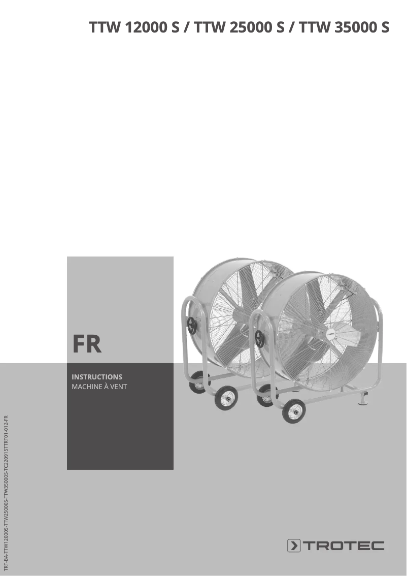 Page 1 de la notice Manuel utilisateur Trotec TTW 35000 S