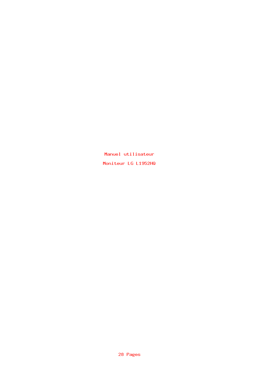 Page 1 de la notice Manuel utilisateur LG L1952HQ