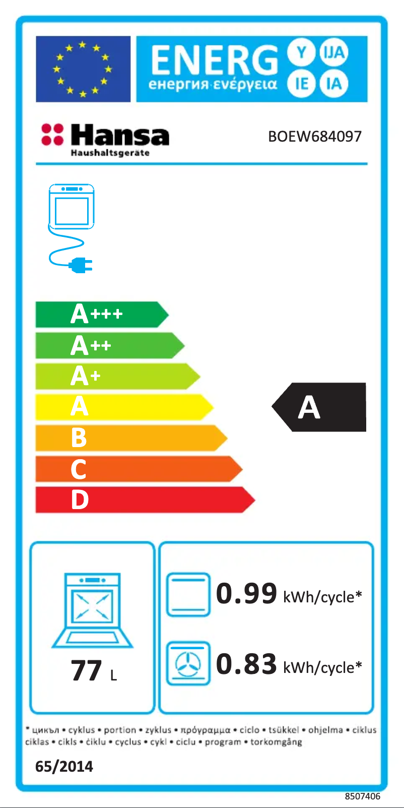 Page 1 de la notice Manuel utilisateur Hansa BOEW684097