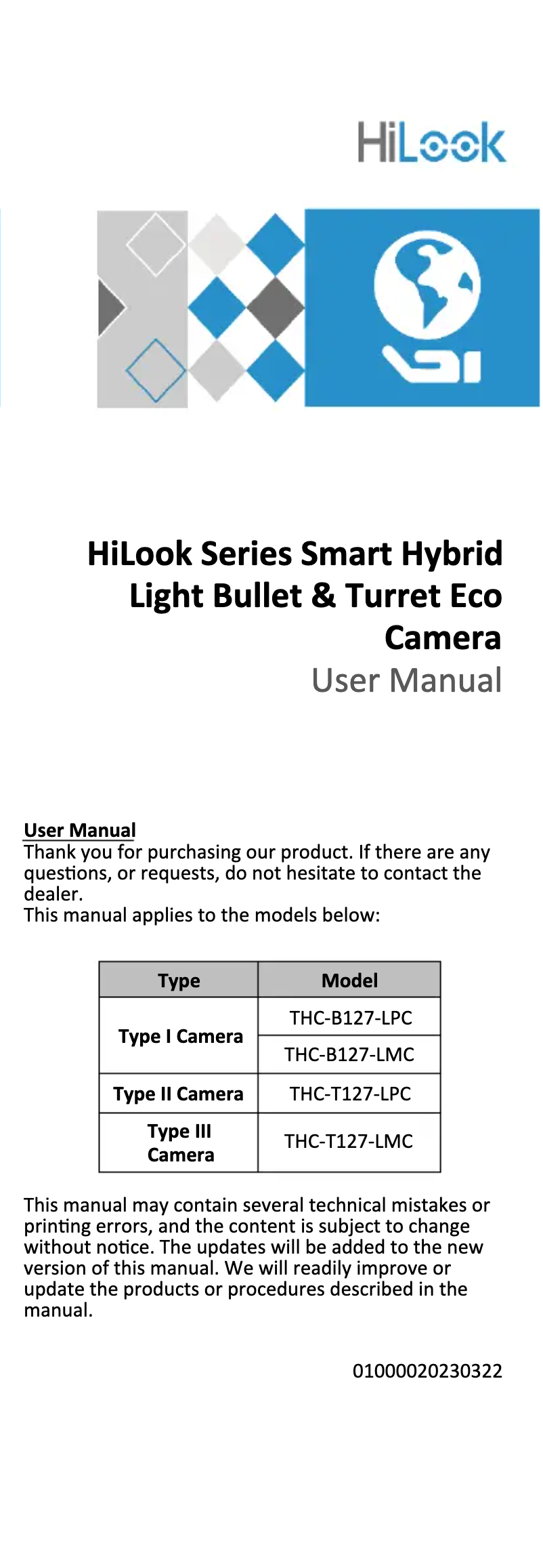 Página 1 del manual Manual de usuario Hikvision THC-B127-LPC