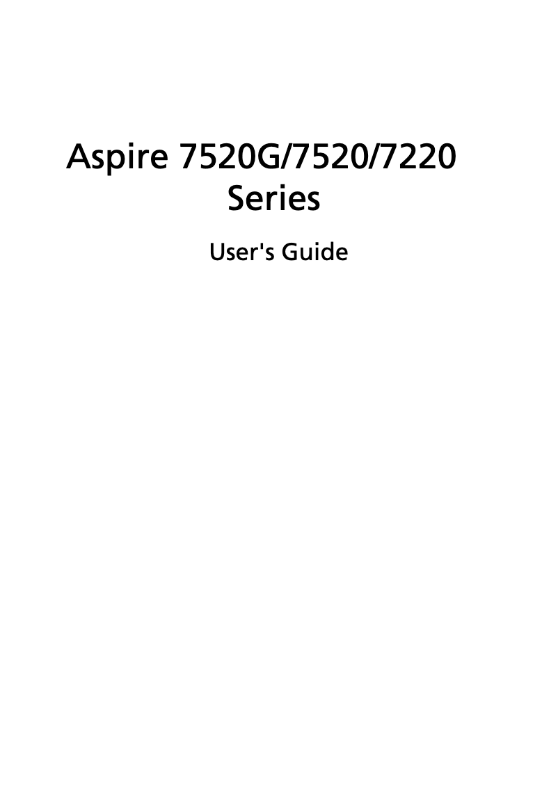 Page 1 de la notice Manuel utilisateur Acer Aspire AS7520