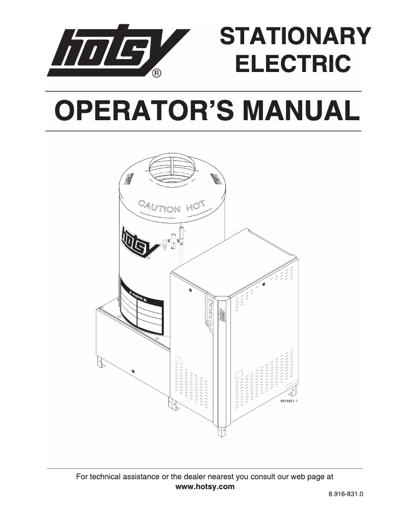 Page 1 of the manual User Manual Hotsy 1833SS