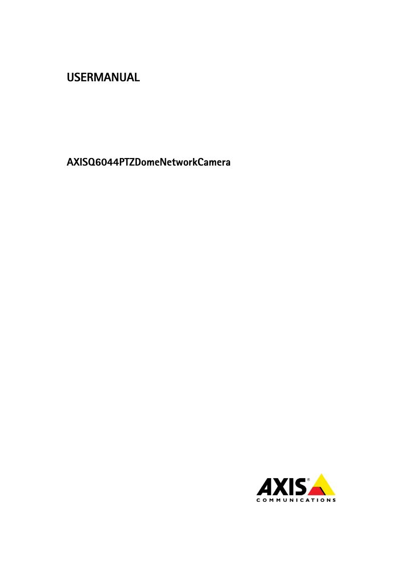 Page 1 de la notice Manuel utilisateur Axis Q6044