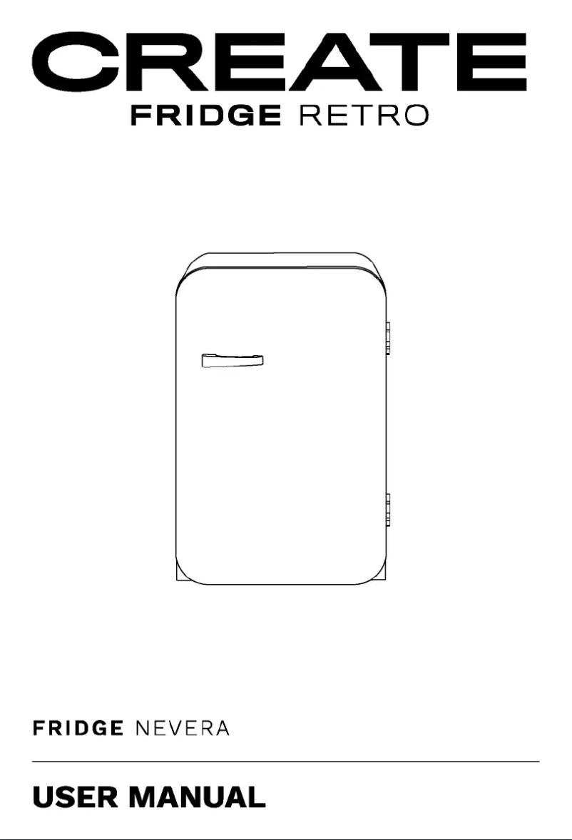 Page 1 de la notice Manuel utilisateur Create RETRO FRIDGE 107L