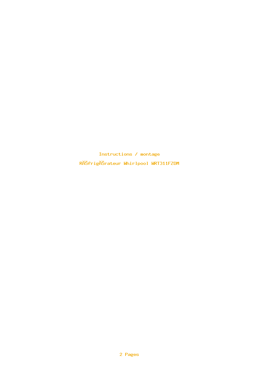 Image de la première page du manuel de l'appareil WRT311FZDM