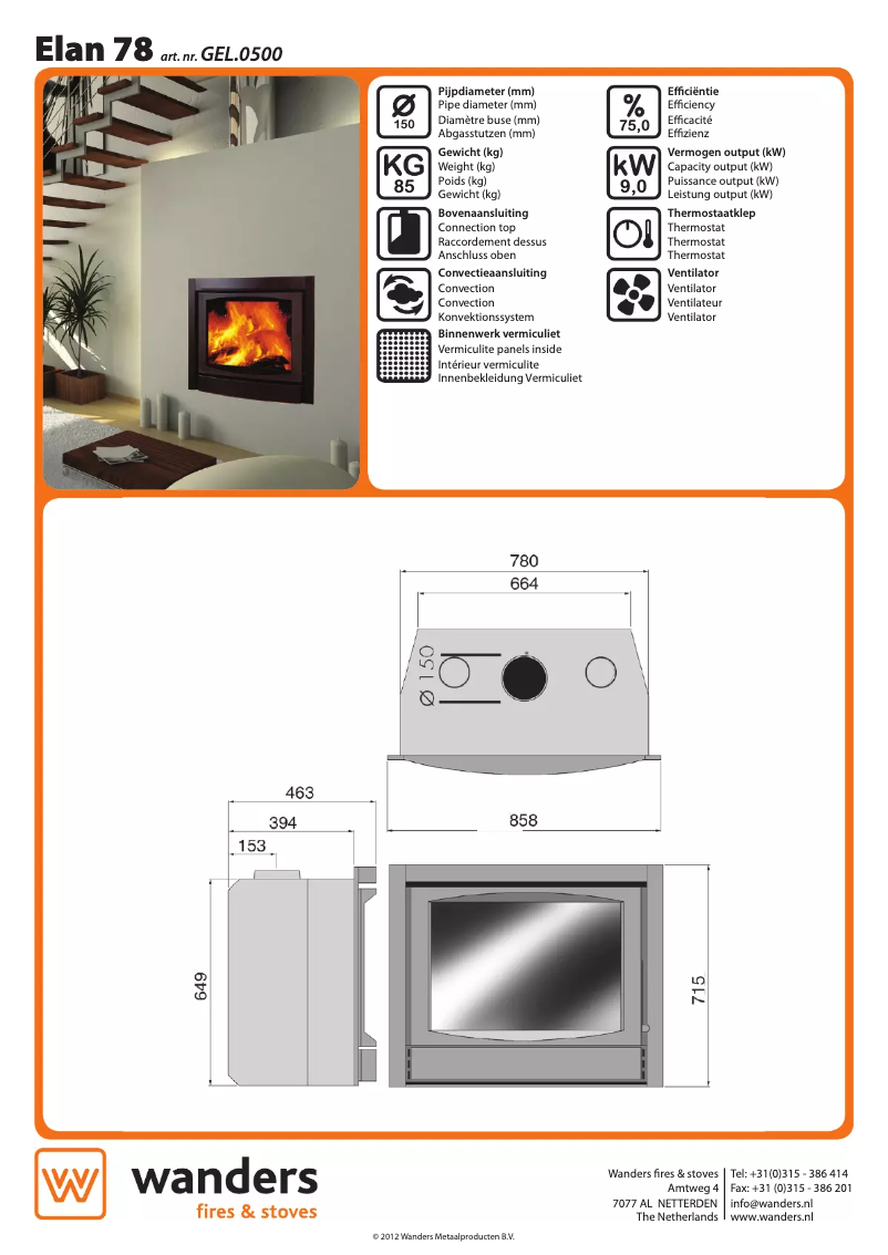 Page 1 de la notice Manuel utilisateur Wanders Elan 78