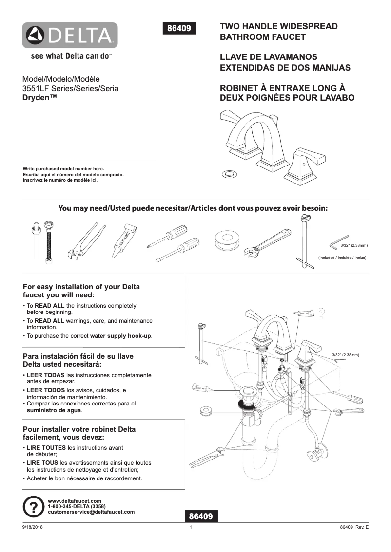 Página 1 del manual Manual de usuario Delta 3551LF