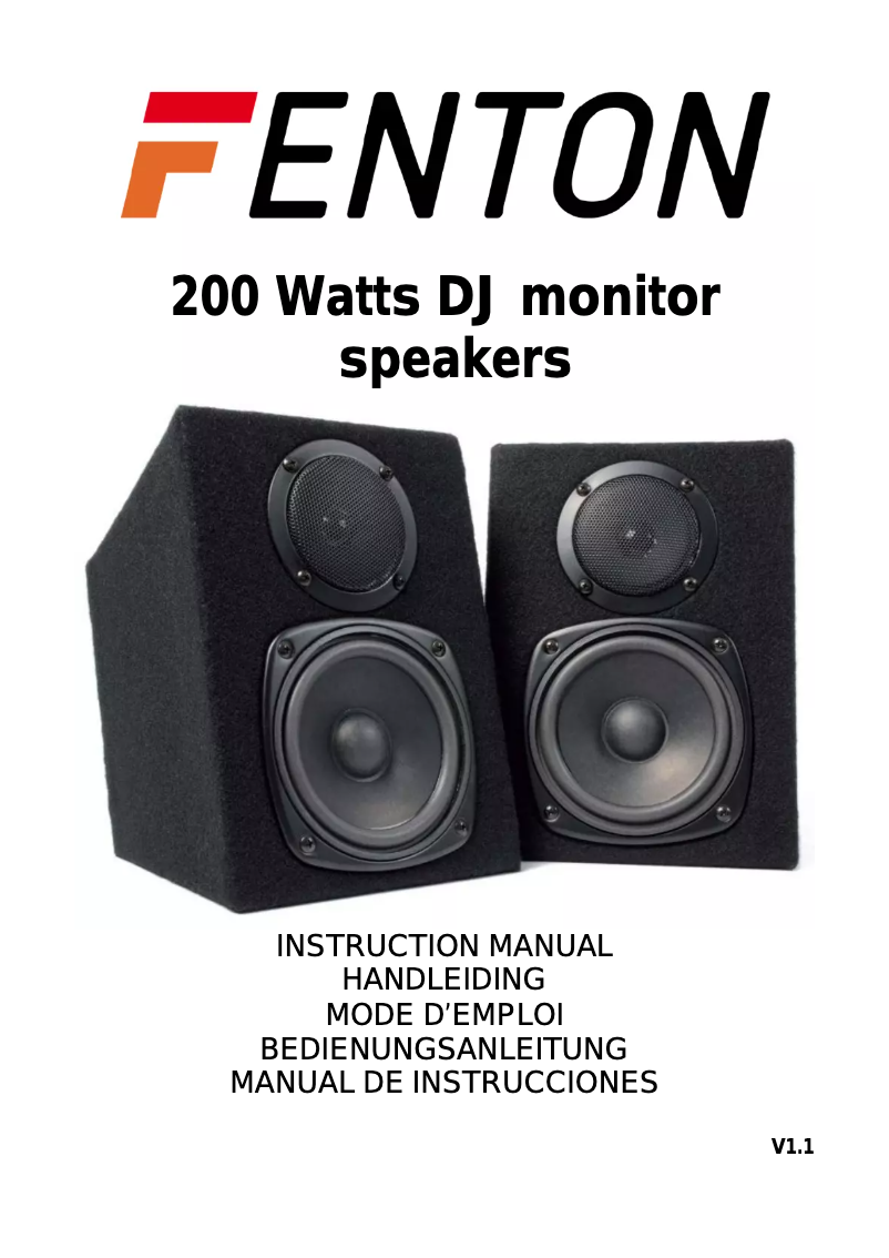 Page 1 de la notice Manuel utilisateur Fenton DJ monitor