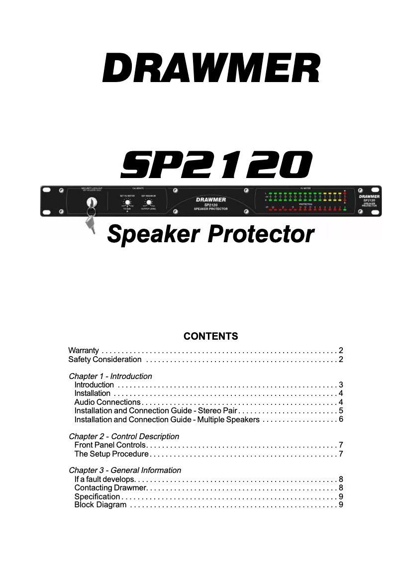 Página 1 del manual Manual de usuario Drawmer SP2120