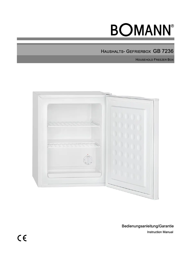 Page 1 de la notice Manuel utilisateur Bomann GB 7236