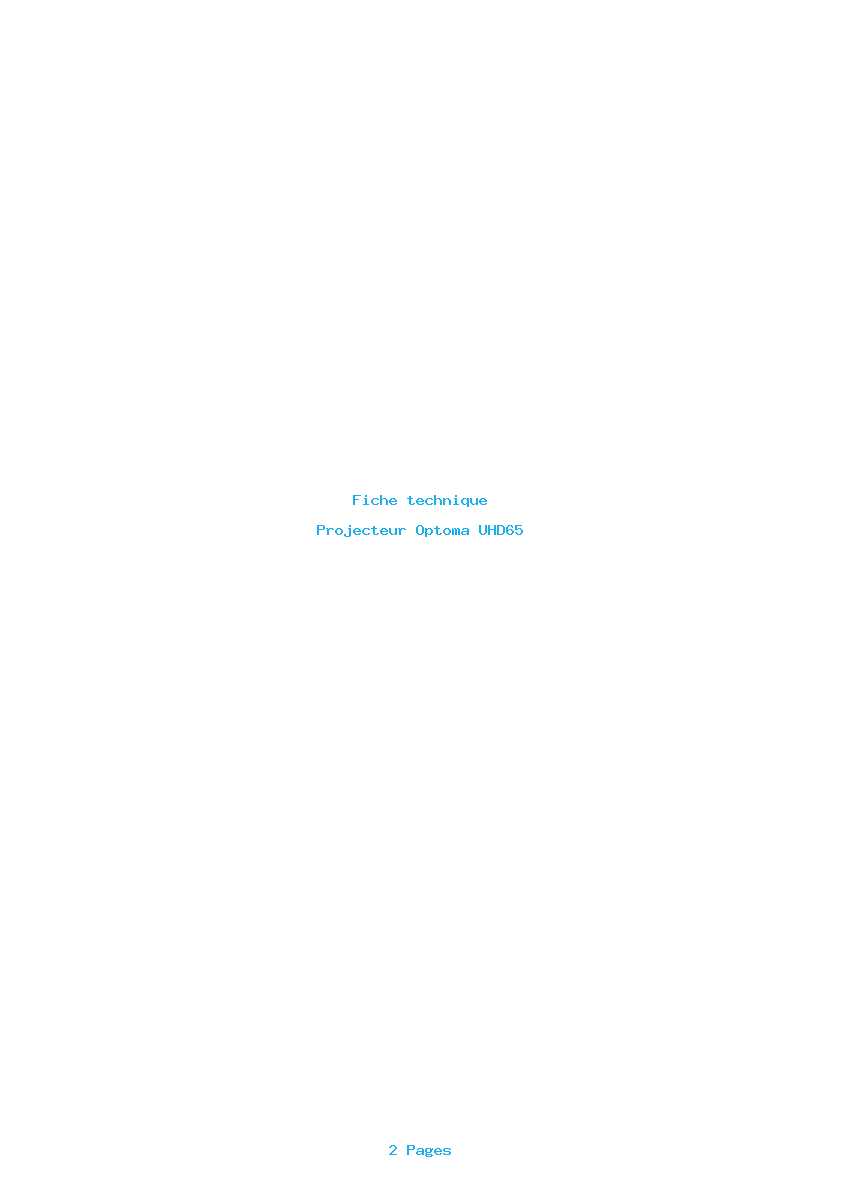 Image de la première page du manuel de l'appareil UHD65