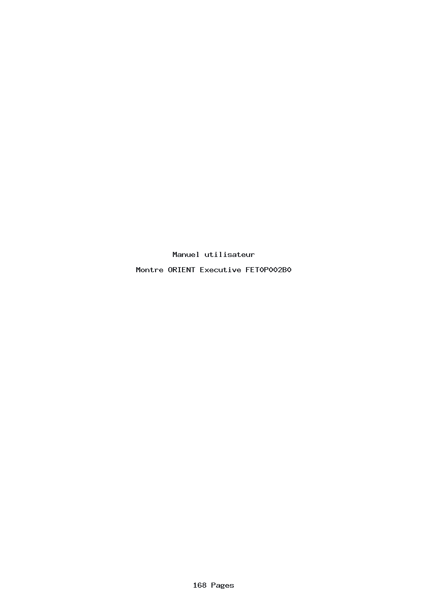 Page 1 de la notice Manuel utilisateur ORIENT Executive FET0P002B0